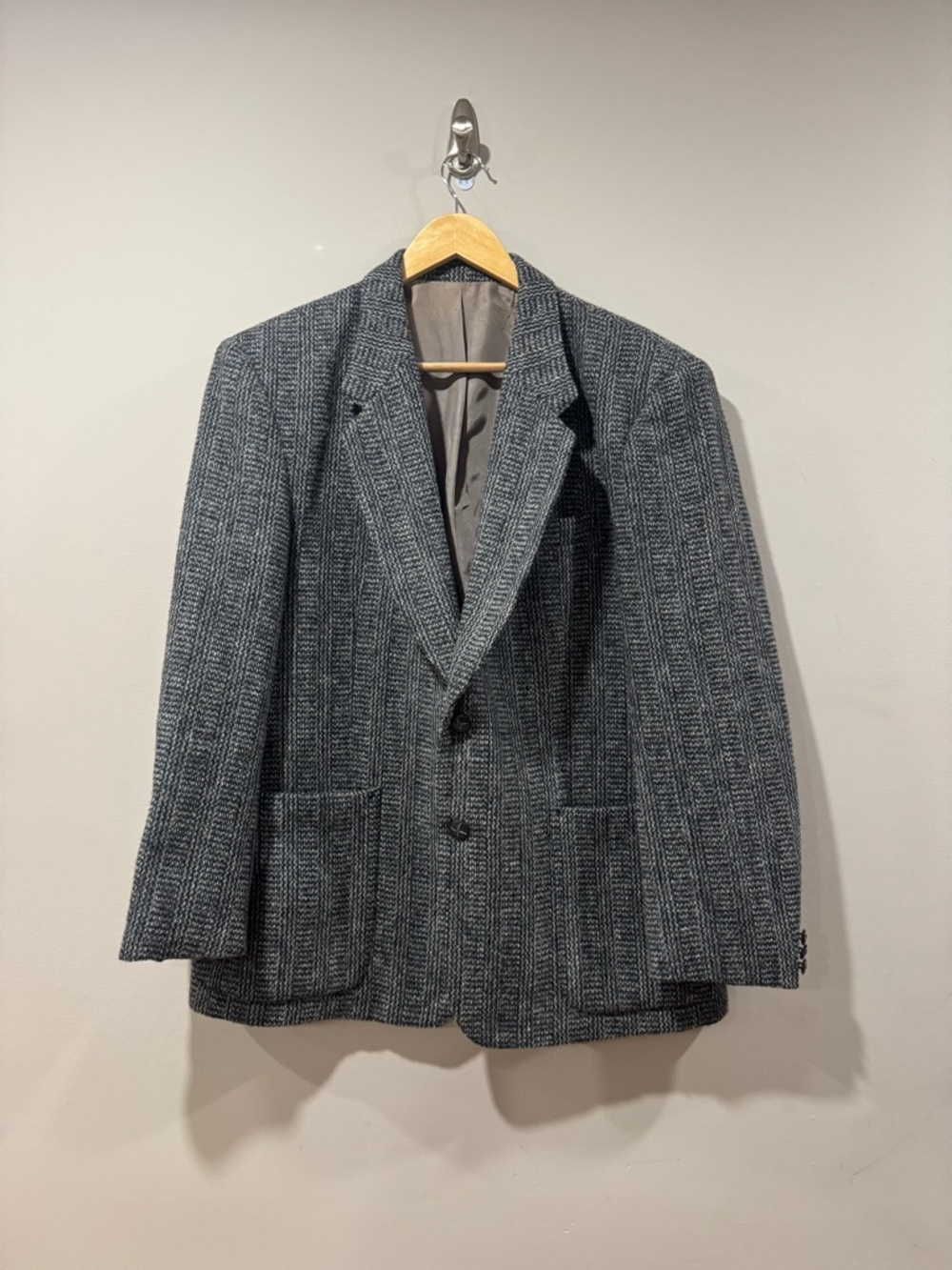 Vintage Harris Tweed Blazer Mens 42S John Pomer Wool Sport Coat Made in Canada